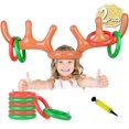 thumbnail image 1 of 2 Set Inflatable Reindeer Antler Game, (2 Inflatable Antler, 8 Rings Reindeer Ring Toss) Inflatable Reindeer Antler Hat with Rings, 1 of 4