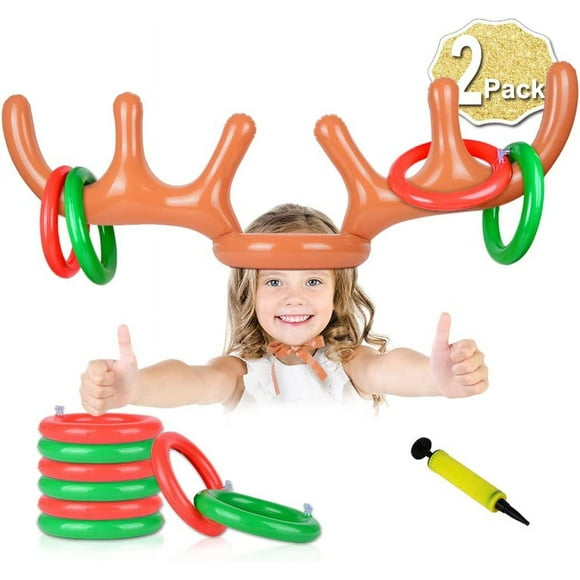 2 Set Inflatable Reindeer Antler Game
