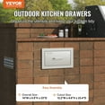 thumbnail image 3 of 14x8.5 Inch Stainless Steel Outdoor Kitchen Drawers - Flush Mount Double BBQ Drawers for Grill Islands, 14W x 8.5H x 23D Inch, with Rust-Resistant Steel Handle, 3 of 7