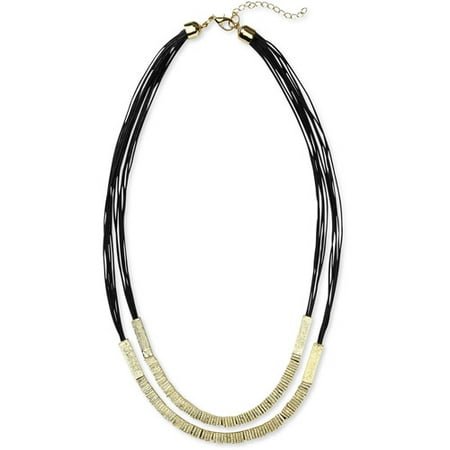 Multi Strand Black and Gold Tone Necklace by Isabella Lazarte for Full Circle Exchange