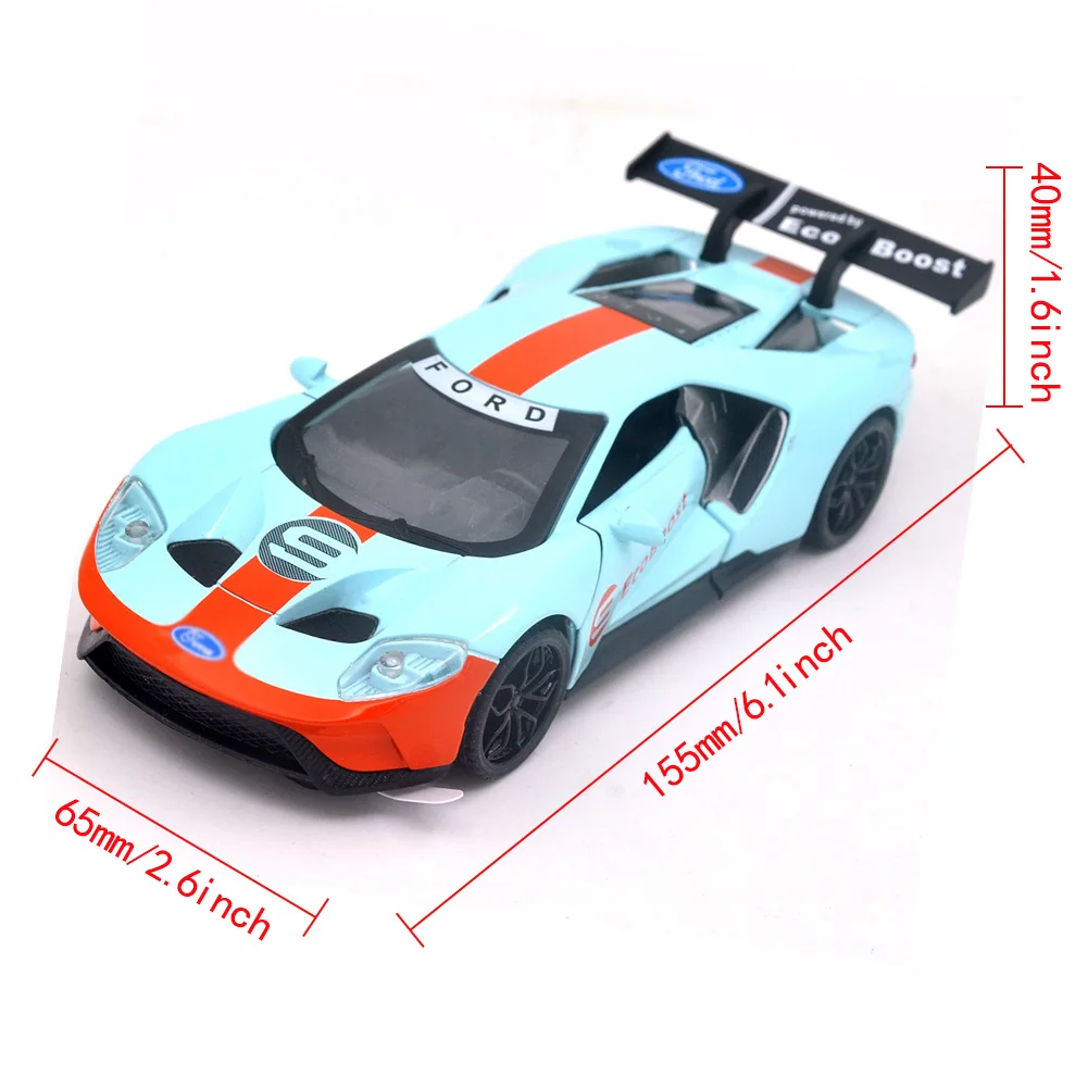 1/32 suitable for Ford GT40 die-casting metal alloy model car sound and light pull-back series children's toy gifts