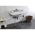 thumbnail image 4 of Kingston Brass LMS3630MA5 Pemberton 36" Carrara Marble Console Sink with Acrylic Legs (8-Inch, 3-Hole), Carrara Marble White/Oil Rubbed Bronze, 4 of 8
