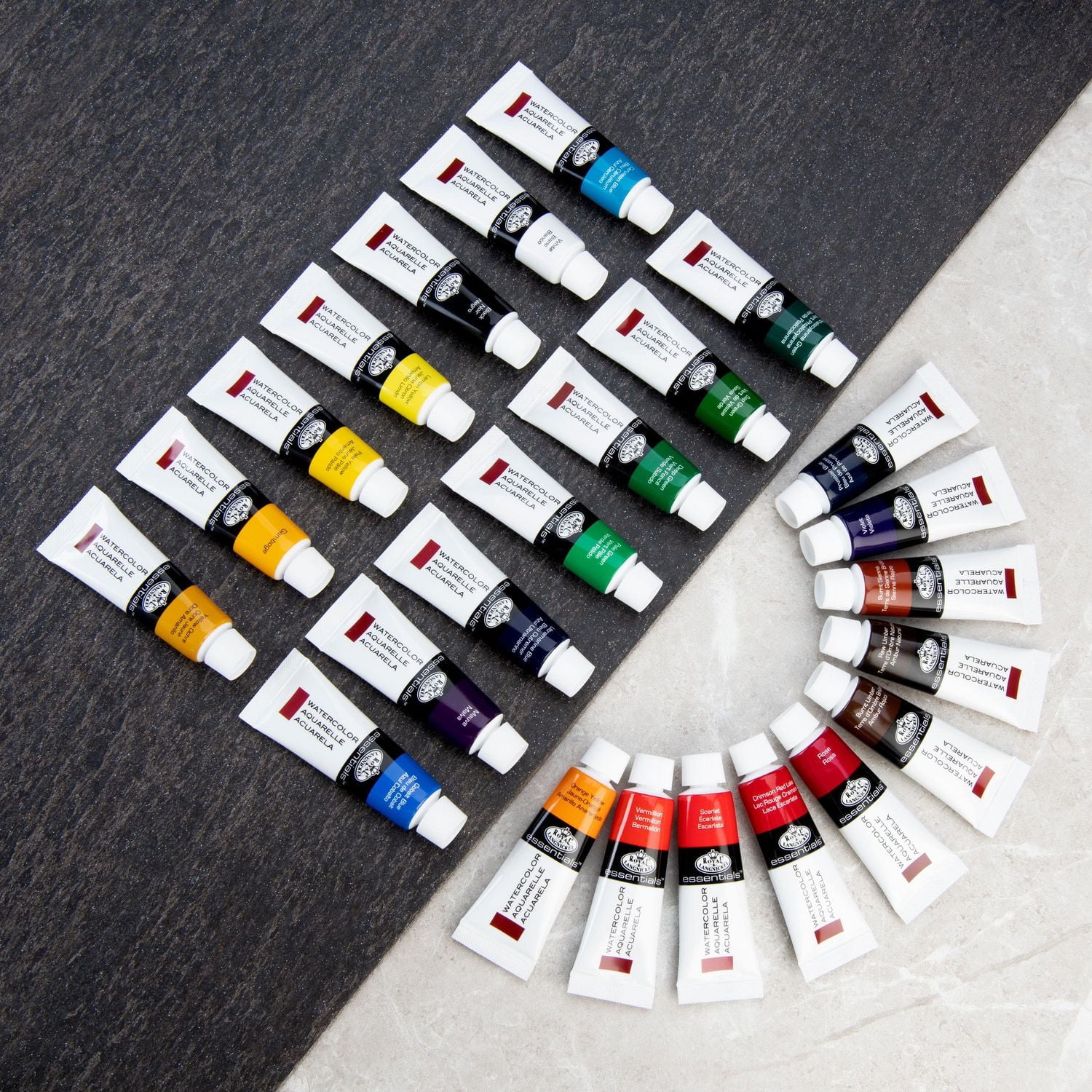 Royal & Langnickel Essentiel - Pack de peinture aquarelle 12 ml - 24 couleurs Pack de peinture aquarelle 12 ml - 24 couleurs