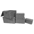 thumbnail image 1 of Jessar - Ensemble de 5 Paniers de Rangement en Tissu avec Couvercles Rabattables, Gris, 1 of 2