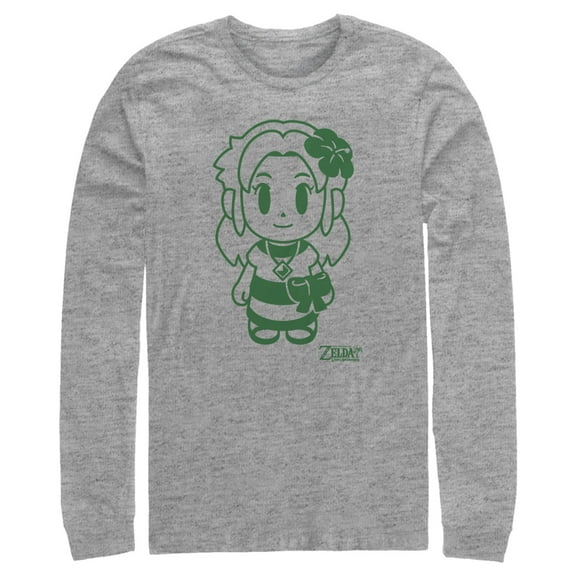 Men's Nintendo Legend of Zelda Link's Awakening Sleek Marin Avatar  Long Sleeve Shirt Athletic Heather Medium