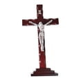 thumbnail image 3 of Wooden Wall Crucifix Cross Jesus Statue Figurine Pine Craft Christmas Home Living Room Ornament, 3 of 9
