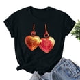 thumbnail image 2 of ChaoHeng Women Plus Size Shirts Trendy Blouses for Women Dressy Casual Women's Lover Love Printed T-Shirt Round Neck Short Sleeved Top, 2 of 3