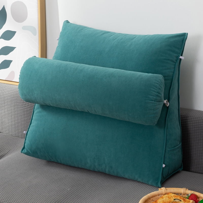 Details about   18" Velvet Sofa Bed Chair Back Support Wedge Cushion Waist Neck Rest Pillow Home 