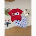 thumbnail image 2 of Kogui Toddler Baby Boy Summer Outfit Set Summer Toddler Baby Boy Clothes Aunties Boy Outfits Short Sleeve Tops Shorts Set 6 12 Months (Watermelon Red,6-12 Months), 2 of 6