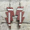 thumbnail image 6 of Lightning Wood Cut Geometric Football Print Baseball Women Sport Earrings, 6 of 9