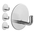 thumbnail image 2 of Stainless Steel Adhesive Hook Waterproof Shower Hanger for Towels Robes Bathroom Kitchen 3kg Capacity Silver, 2 of 4