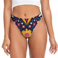 thumbnail image 1 of Fotbe Cinco De Mayo Floral Tanga Sin Costuras para Mujer con Estampado – Panties Invisibles, Transpirables y Cómodos para Uso Diario-X-Small, 1 of 6