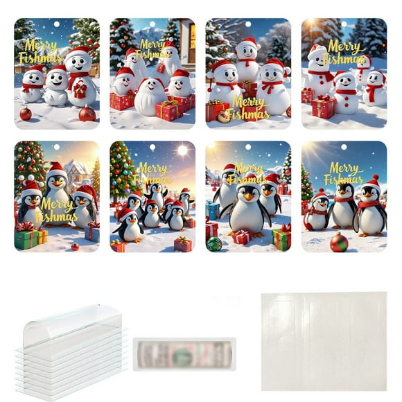 Wuztai Deals 90% off 8PC Originality Card Wallet Cute Series Wooden Wallet Christmas Wallet Pendant Home Decoration Clearance