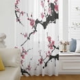 thumbnail image 5 of Pink Plum Blossom Sheer Curtains 72 Inches Long, Farmhouse Botanical Spring Floral Light Filering Curtains, Breathable Simi Curtain Privacy Drapes for Living Room Bedroom Lightweight Window Treatment, 5 of 9