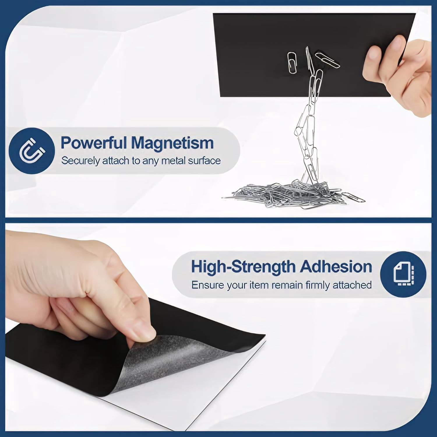 6PCS Magnetic Sheets with Adhesive:Strong Magnets with Adhesive Backing,Magnetic Paper for Crafting and Cutting,Magnetic Sheets for DIY Photo Stickers and Refrigerator Magnets, 8.5 × 11 Inch