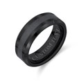 thumbnail image 4 of Bling Jewelry Mens Plain Titanium Wedding Band Ring Beveled Gunmetal Black Plated 8MM, 4 of 4
