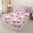 thumbnail image 2 of Manfei Cute Ghost Skull Zipper Full Size Comforter Sets with Fitted Sheet and 2 Pillowcases for Girls, Halloween Pumpkin Zipper Bedding Set, Purple, Halloween Reversible, 4-Piece, 2 of 6
