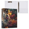 thumbnail image 3 of Tiger Flowers Orange 3 Ring Binders 1.5 inch Hardcover File Folders with Interior Pockets A4 Size Organizer for School Office Hospital, 3 of 8