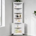thumbnail image 2 of Hassch Tall Corner Cabinet, 71"H Metal Storage Cabinet with Adjustable Shelves, Bathroom Cabinet for Living Room, Kitchen, Entryway, White, 2 of 10