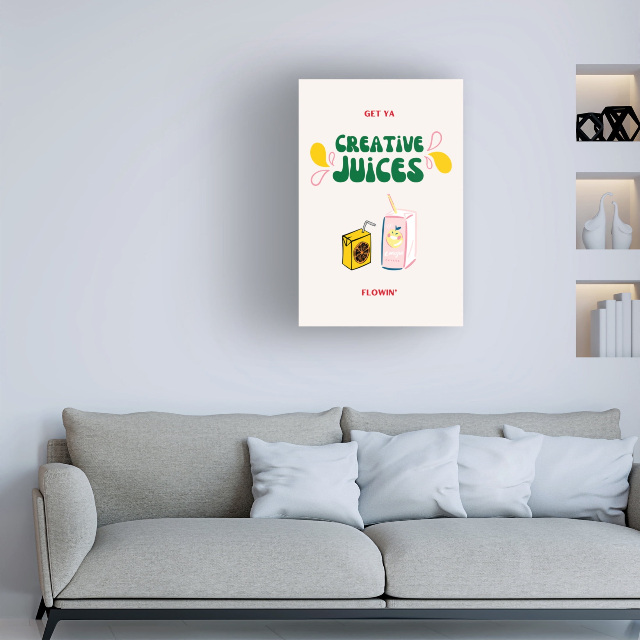 Canvas Wall Art - Nazma Khokhar 'Creative Juices Print' Wall Art for Living Room, Bedroom, or Office Décor by Trademark Fine Art - 16 x 24 Inches