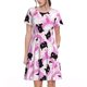 thumbnail image 1 of Fotbe Pink Girl Halloween Vestido Largo de Moda para Mujer, Vestido Tipo Camiseta con Manga Corta y Estilo Casual a Rayas y Bloques de Color, 1 of 6