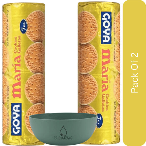 Goya Maria Crackers, 7 oz-2pk, With Olive Green Bowl By ValueNest