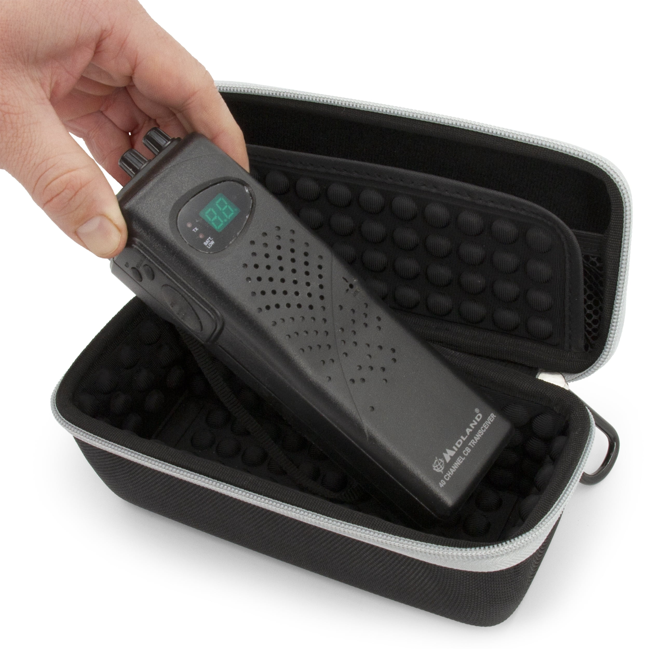 CASEMATIX Walkie Talkie Case Compatible with Midland 2 Way Radio, Cobra Handheld CB Radios, Uniden and More - Case Only