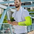 thumbnail image 2 of BESTSKY 2Pcs Arm Sleeves Ice Silk Cooling Volleyball Arm Sleeves,Ultra-Stretch Arm Sleeve,Versatile Sleeves for Sports and Outdoor Activities,Neon Yellow, 2 of 4