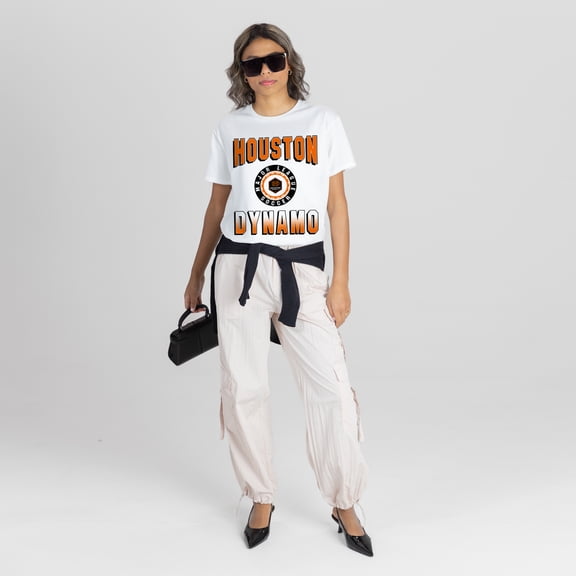 Women's Gameday Couture White Houston Dynamo FC Oversized All-Time Classic Flowy T-Shirt