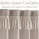 thumbnail image 3 of Cortinas Jinchan, mezcla de lino bohemio, 130 cm de ancho x 240 cm de largo, 2 paneles, color topo, 3 of 9