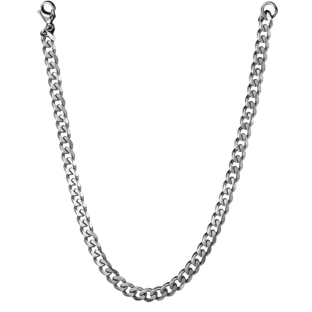 Collar cubano con cadena de titanio plateado y oro para hombre y niño, collar chapado en oro
