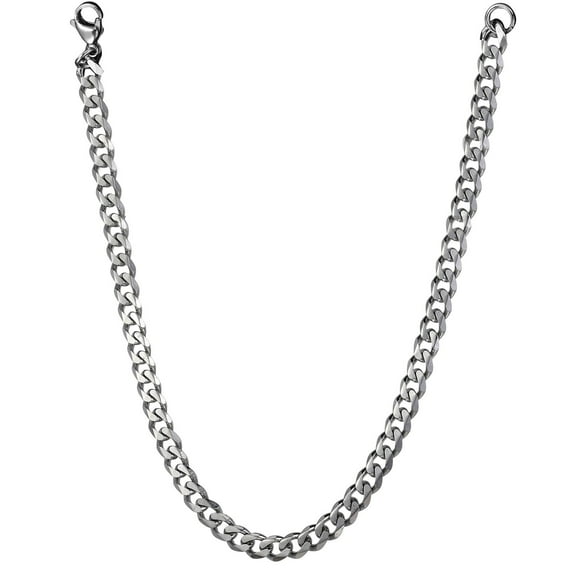SIfdSeng Silver Titanium Steel Chain Cuban Curb Necklace Gold Necklace for Men Boys Gold Plated Necklace