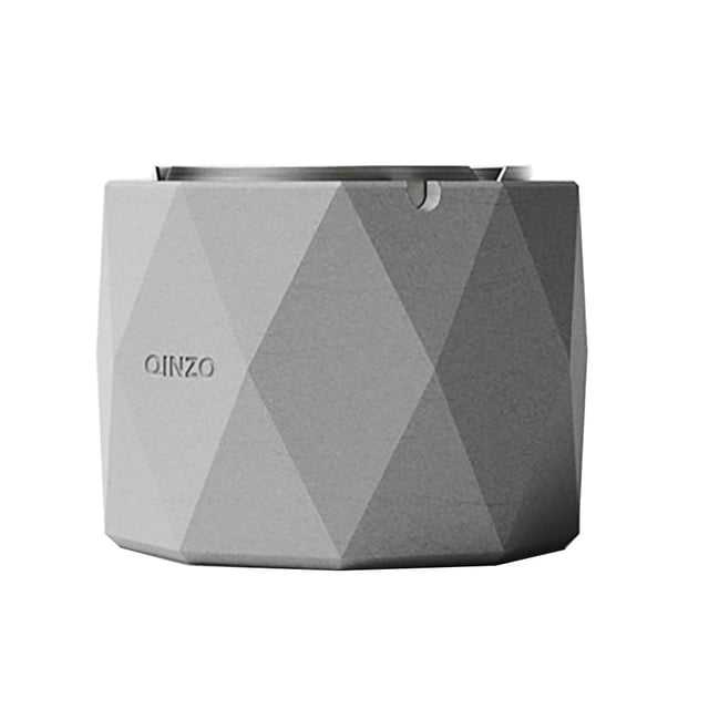 Cenicero geométrico Rhombus Soporte para cenicero de hormigón Contenedor de almacenamiento a prueba de viento Artesanía hecha a mano, forro de acero inoxidable Inevent HA006486-02B