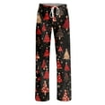 thumbnail image 7 of Women's Fashion Loose Casual Christmas Snowman Print Pants with Drawstring Elastic Waist, Comfortable Sleepwear and Loungewear Trousers for Home,Vermilion,XL, 7 of 7