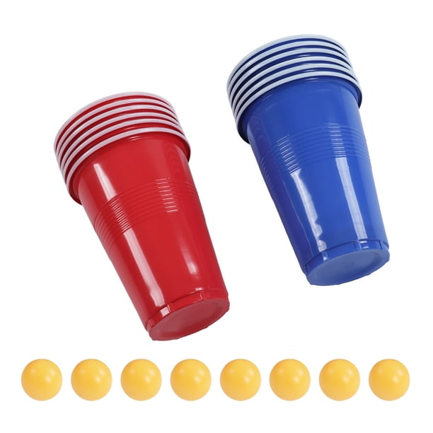 Ensemble De Jeu De Bière Pong, 12 Tasses De Balles De Pong Ensemble De  Gobelets Bords Lissants 8 Balles Pour Les Fêtes De Vacances 