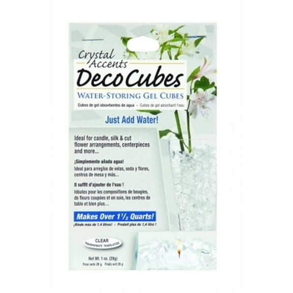 JRM Chemical DC-C Deco Cubes 1 oz Pack - Clear Artificial Ice Cubes Water Storing Gel Decoration