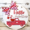 thumbnail image 5 of Hello Valentine's Day Sign for Front Door 12 Inches Wood Red Pink Round with Bow Valentine's Day Door Wreath Hanger Indoor Wall Hanging Decoration for Wedding Home Outdoor Porch, 5 of 6