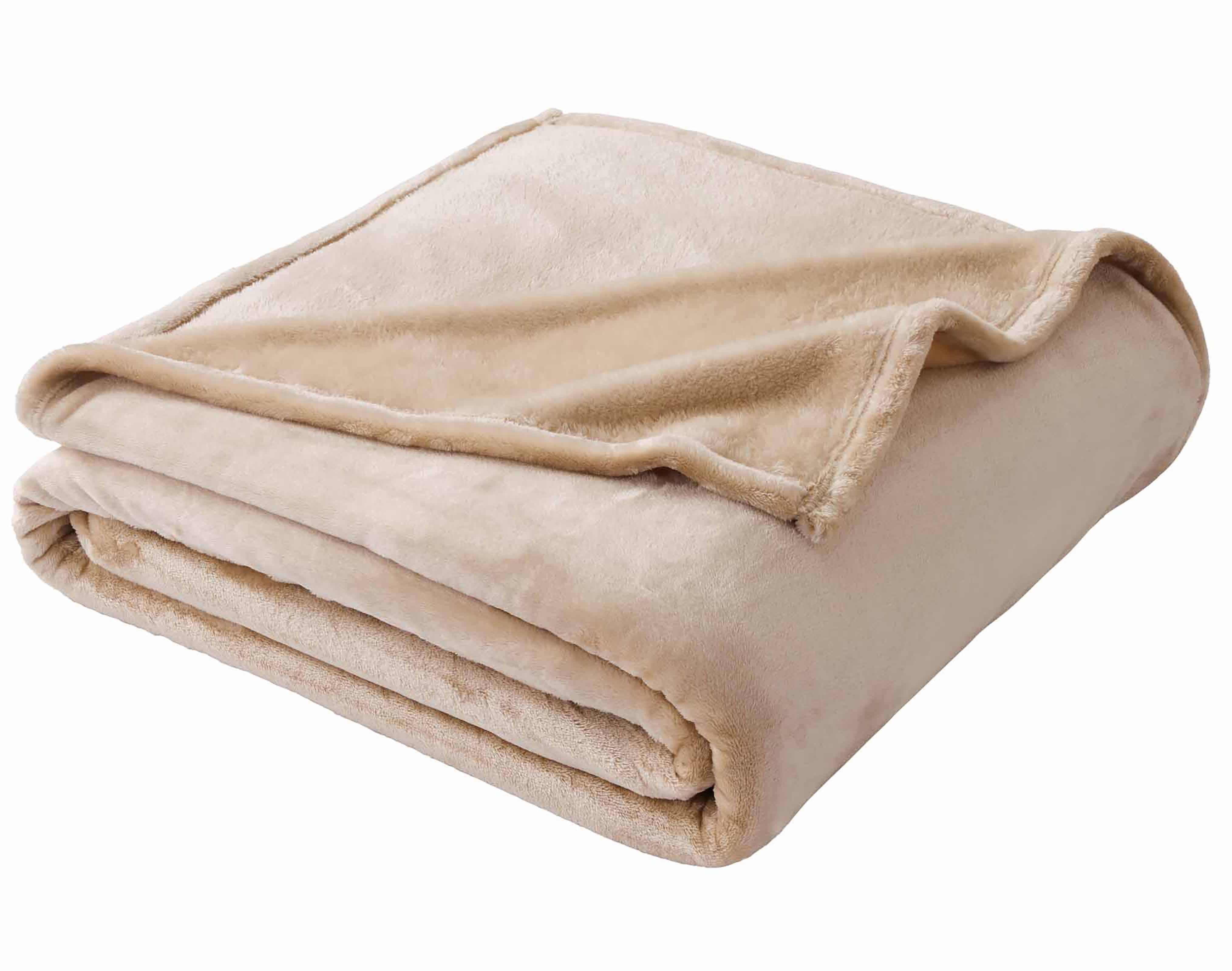 Better Homes & Gardens Luxury Velvet Plush Blanket, Tan, King, Adult/Teen