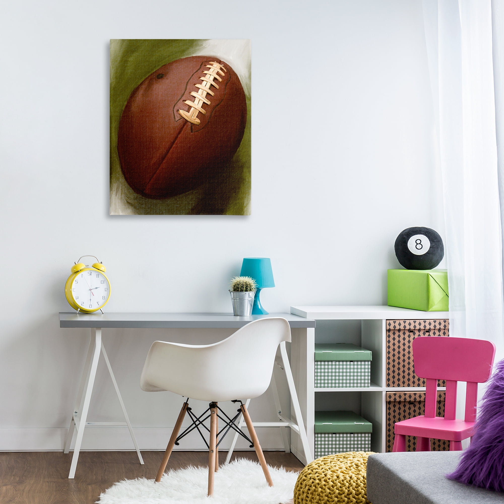 Stupell Industries Traditional Football Painting Sports Painting Wrapped Canvas Art Print Wall Art, 30 x 40