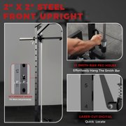 Mikolo Smith Machine Home Gym, 1800 LBS Multi-Functional Squat Rack with Lat Pull Down System, Workout Station with Weight Bar, Bend Peg and Other Functional Attachments