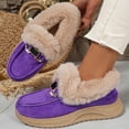 thumbnail image 4 of Purple Ladies Thick Sole Winter Boots With Metal Chain Accents And Soft Furry Trim For Comfortable Flat Heel Outdoor Wear, 4 of 6