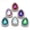 5pcs MIXED, variant on 5X Water Drop Crystal Chunk Charm Snap Button Fit 18mm Drill Snap Jewelry Gift-5pcs MIXED