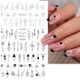 thumbnail image 1 of Pegatinas 3D de arte lineal con flores de amor en blanco y negro, calcomanías para uñas, accesorios para decoración de uñas, mariposa, rosa, pegatinas para uñas, deslizadores para uñas Dengxun unisex, 1 of 2