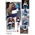 thumbnail image 3 of Asyoly Women Color Block Striped Sweater Long Sleeve Crewneck Knit Pullover Winter Casual Loose Jumper Soft Warm Tops, 3 of 8