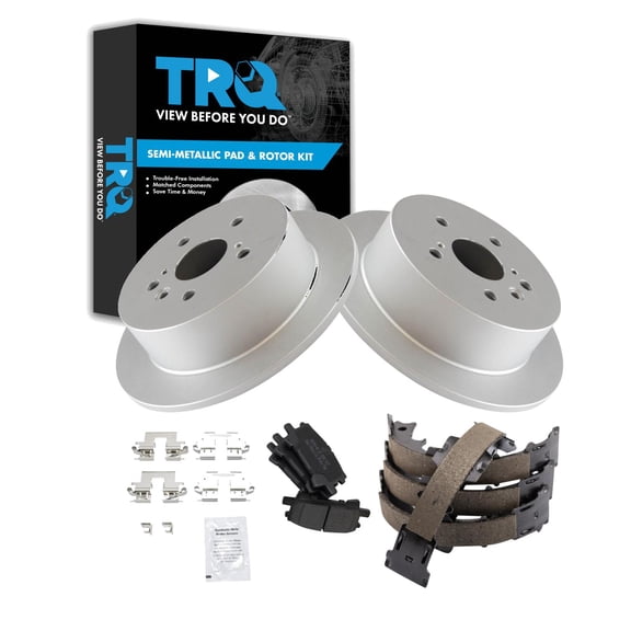 TRQ Rear Brake Pad & Rotor Kit Fits Select 2004-2009 Lexus 2004-2007 Toyota