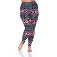 thumbnail image 1 of Plus Argyle Print Leggings, Grey & Pink - One Size, 1 of 1