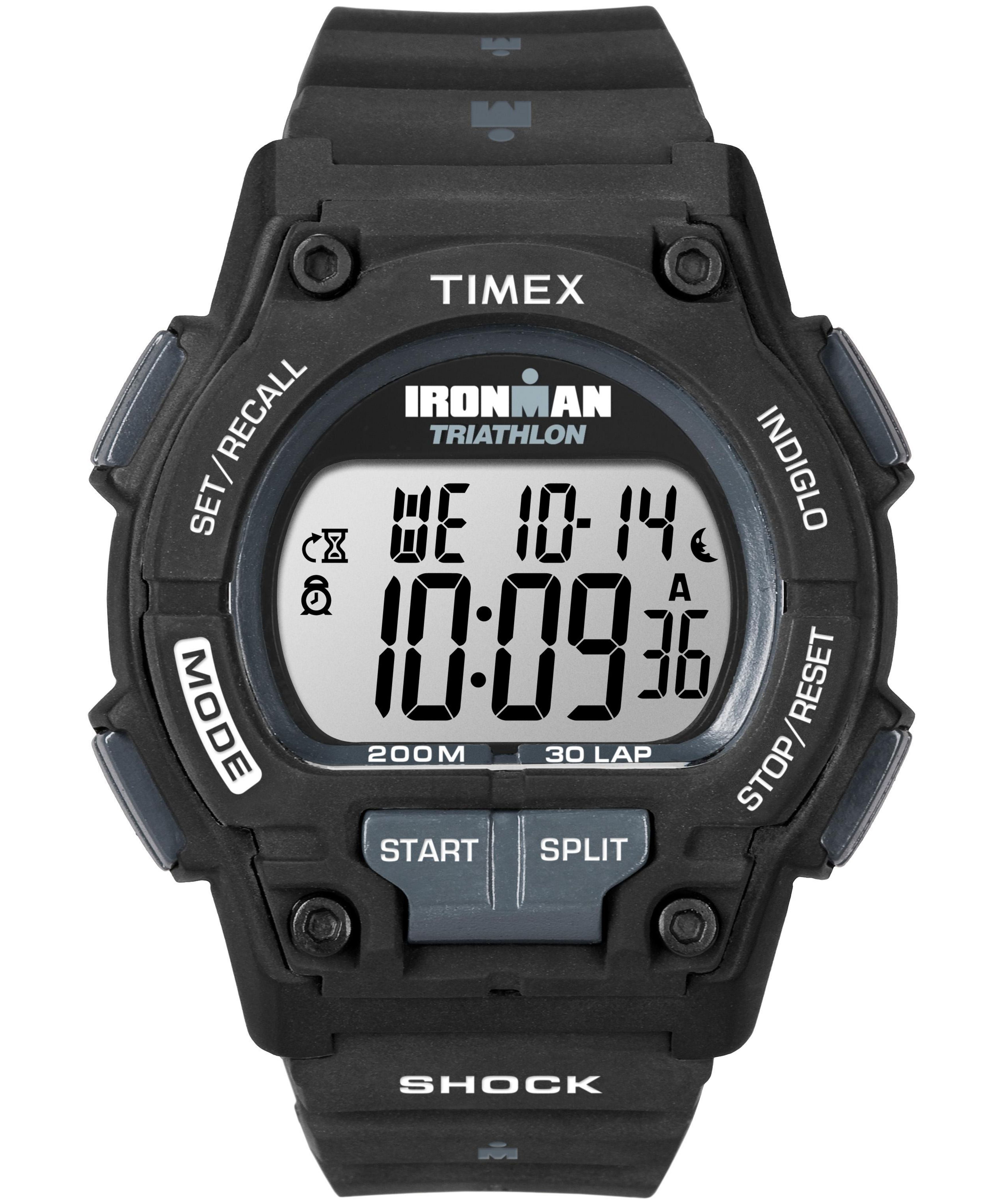TIMEX Men's IRONMAN Endure 30 Shock Black 42mm Sport Watch, Resin Strap