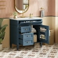 thumbnail image 4 of Euroco Freestanding Bathroom Vanity with Drawers and Cabinet Door Organizer, Modern Sink Cabinet, Easy Assembly, 4 of 9