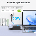 thumbnail image 2 of Lenovo Laptop Charger 20V 3.25A 65W AC Adapter Compatible with Lenovo IdeaPad 1 3 5, Flex 4 5 6, V14 V15 V17 Series, IdeaPad 110 110s 320 330 330s Power Supply Cord, 2 of 8