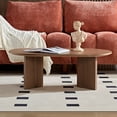 thumbnail image 6 of Tcbosik 39.3" Oval Coffee Table with Pedestal, Modern Center Table for Living Room, Easy Assembly, Walnut, 6 of 8